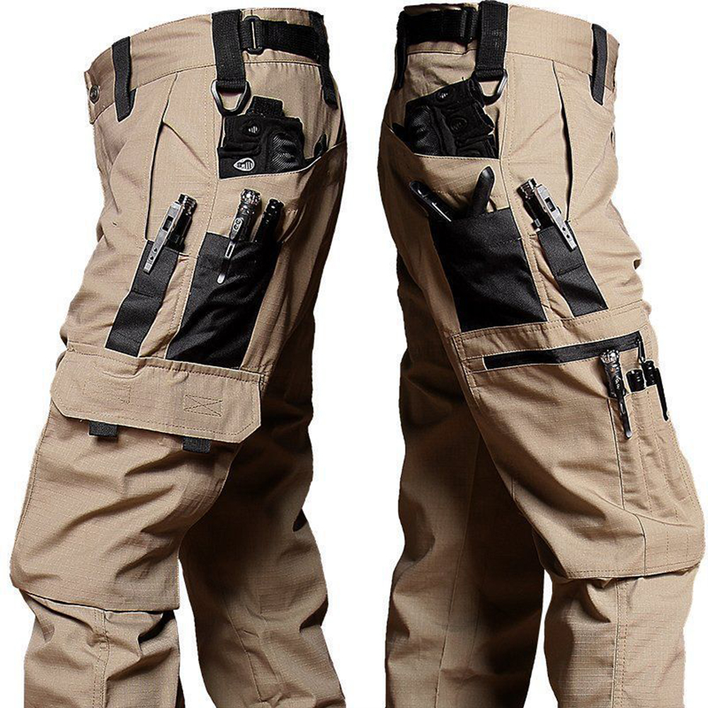 Men's outdoor wear-resistant functional waterproof multi-pocket cargo pants long pants