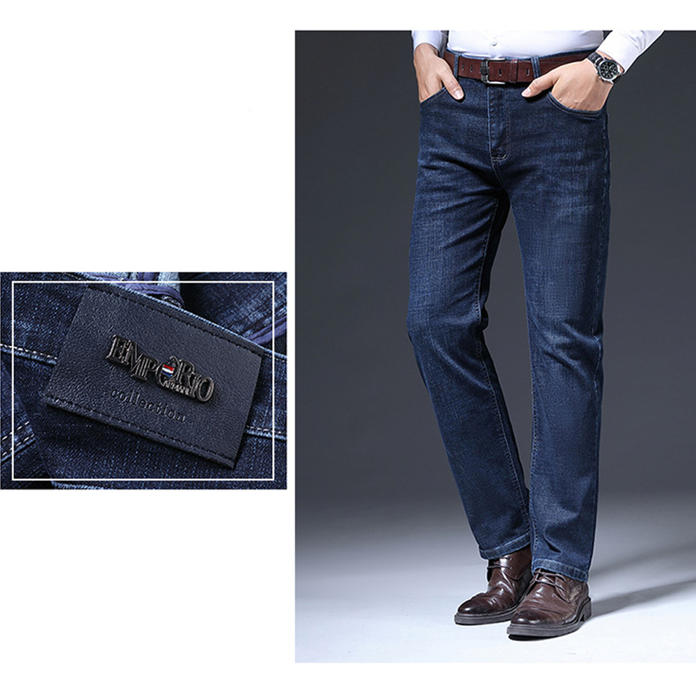 Men's straight casual jeans for autumn and winter