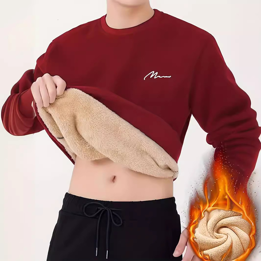 Men's round neck stretch sweatshirt for winter