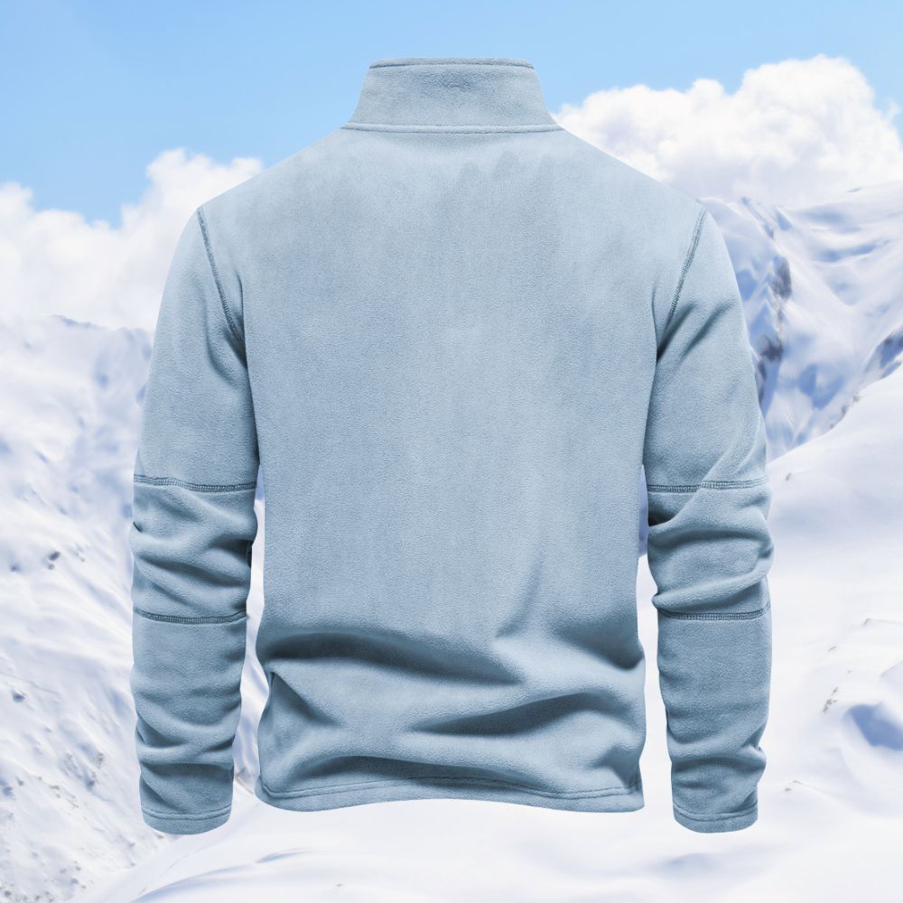 Autumn and winter men's polar fleece half zipper stand collar long sleeve sweatshirt