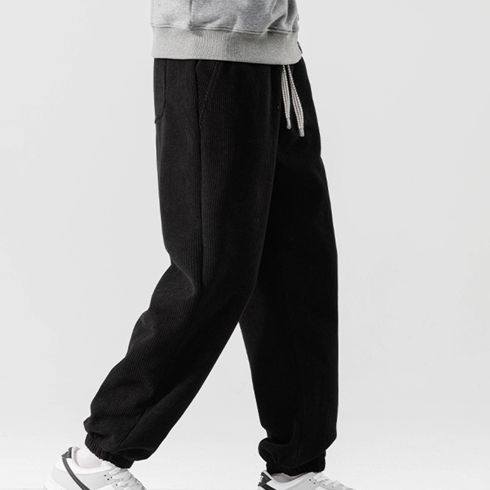 Men's autumn and winter new solid color fashion wide-leg jogger pants Sweatpants