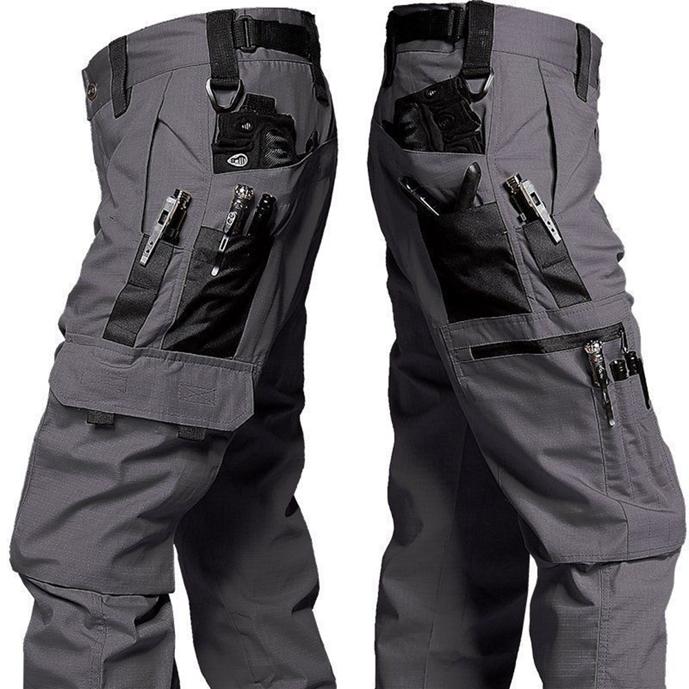 Men's outdoor wear-resistant functional waterproof multi-pocket cargo pants long pants