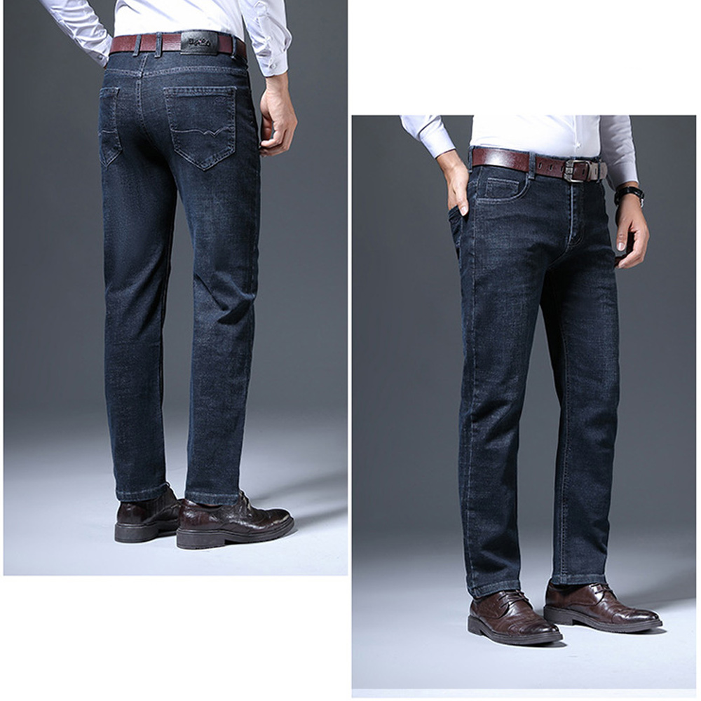 Men's straight casual jeans for autumn and winter