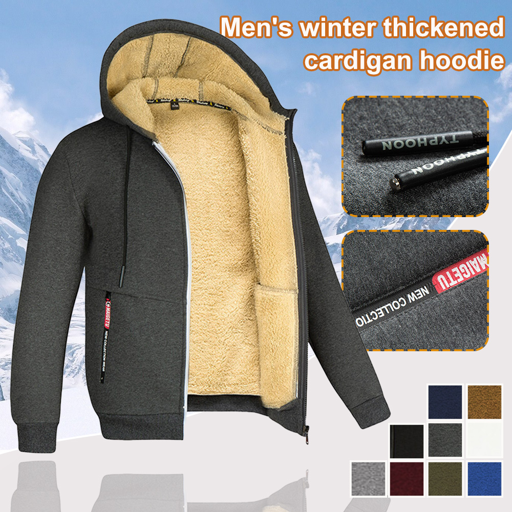 Men's warm and thickened hoodie for winter