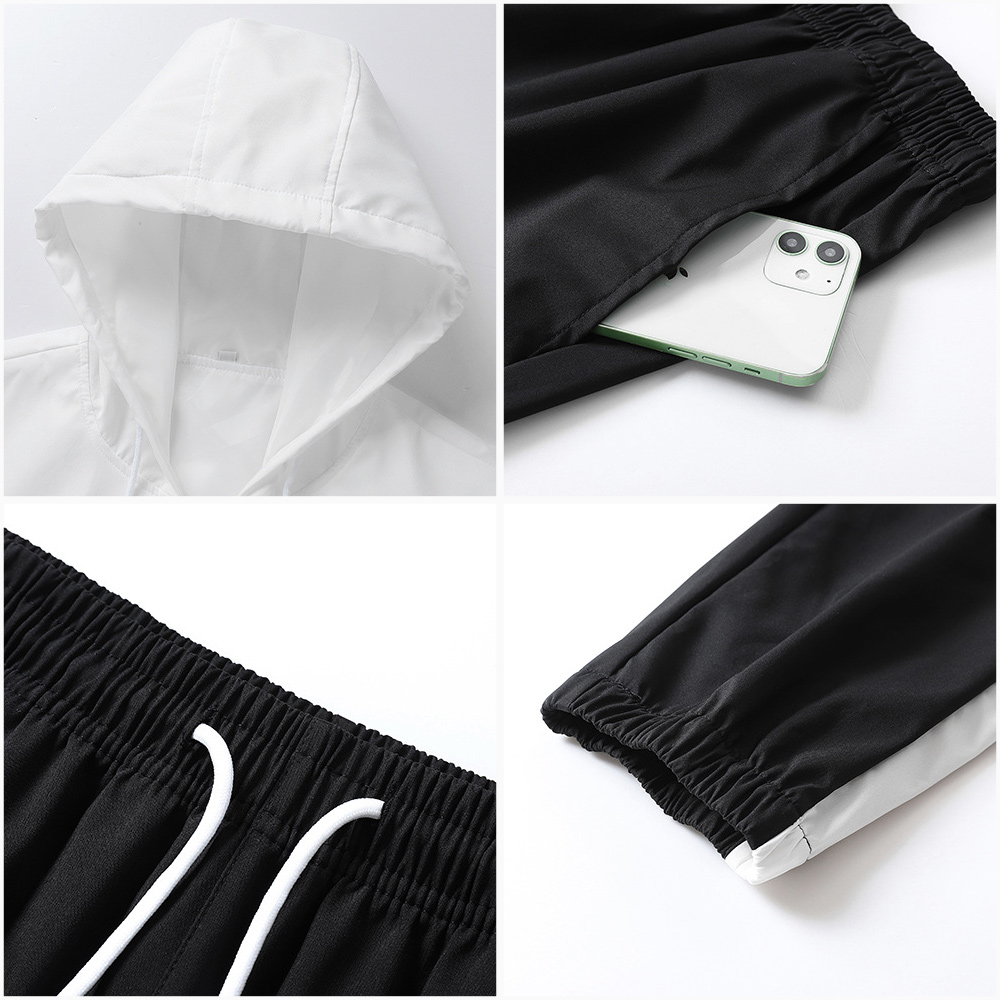 Men's autumn running leisure new fashion color matching sports suit
