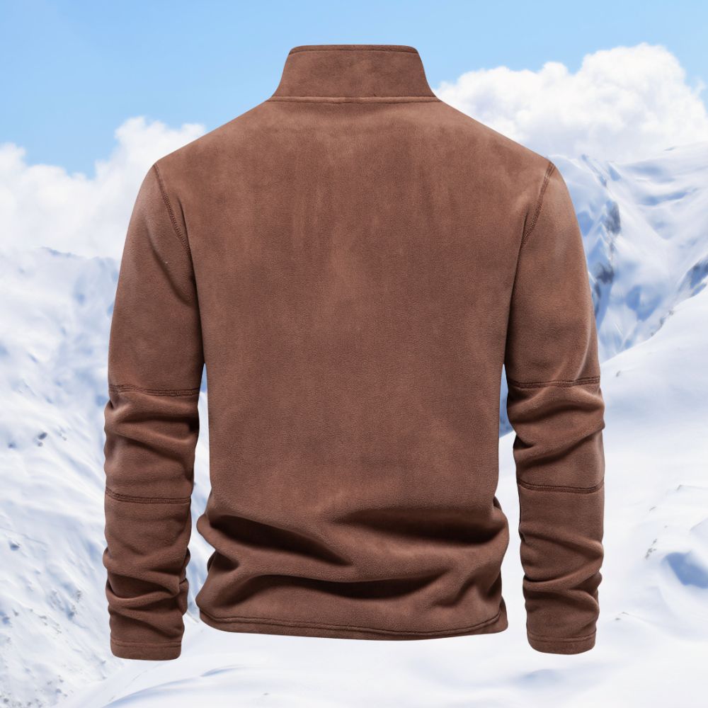 Autumn and winter men's polar fleece half zipper stand collar long sleeve sweatshirt