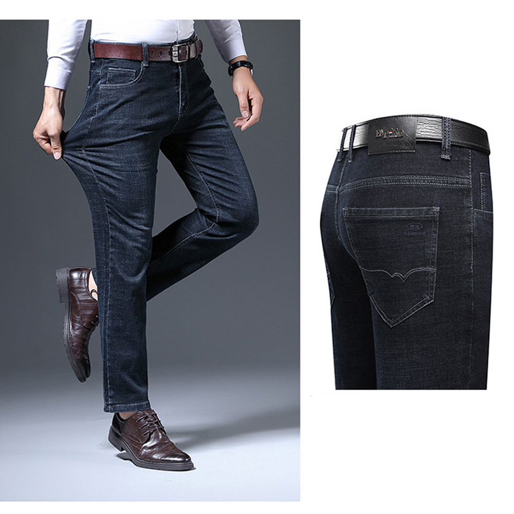 Men's straight casual jeans for autumn and winter