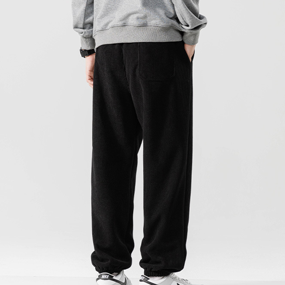 Men's autumn and winter new solid color fashion wide-leg jogger pants Sweatpants