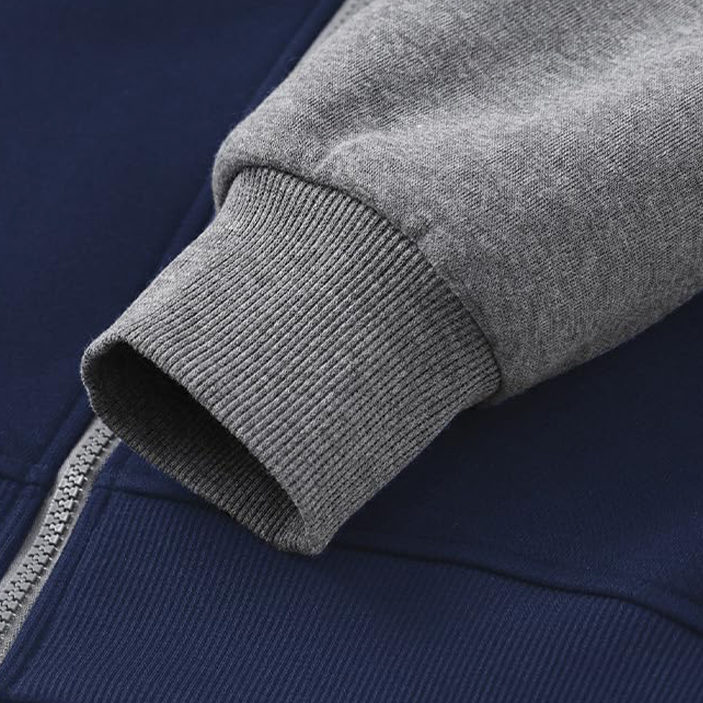New autumn and winter men's color matching hooded sweatshirt and trousers sports suit