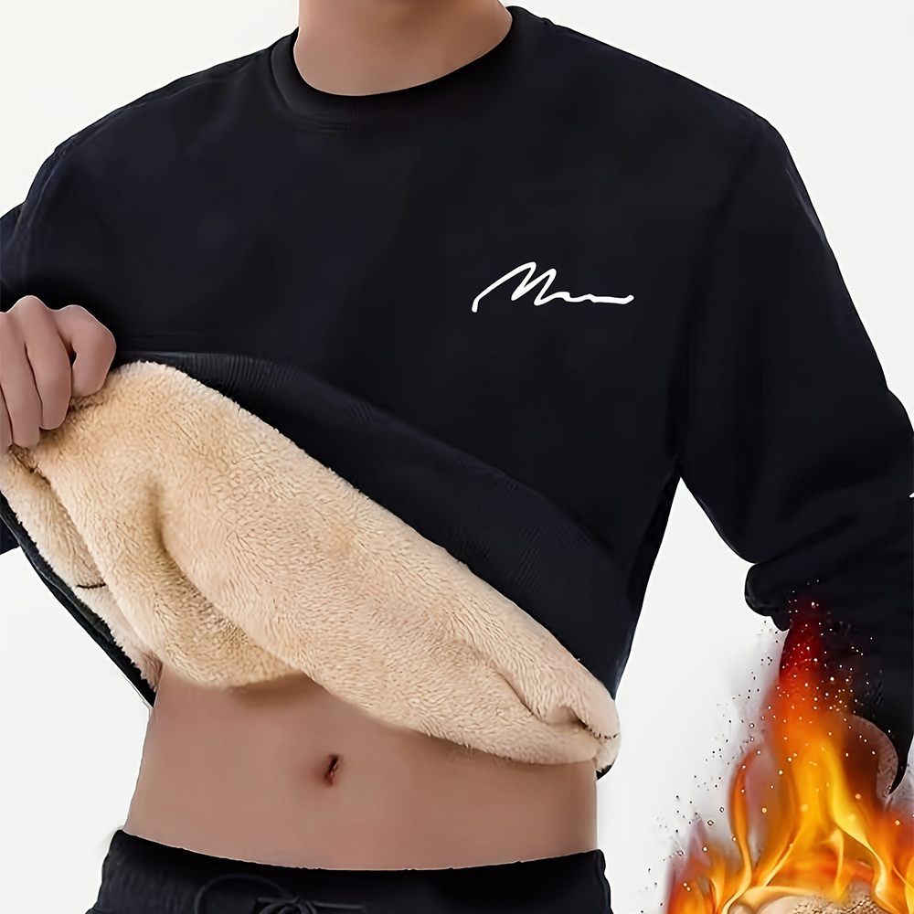 Men's round neck stretch sweatshirt for winter