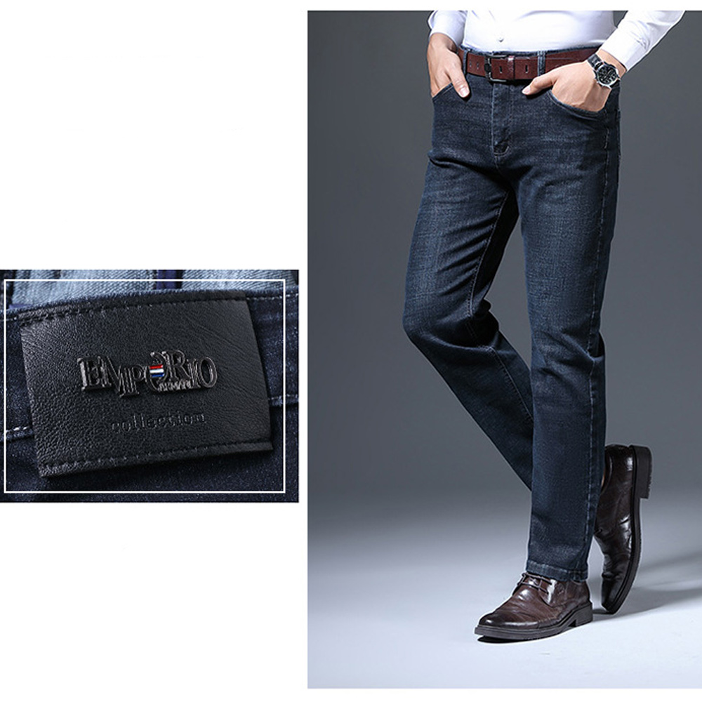 Men's straight casual jeans for autumn and winter