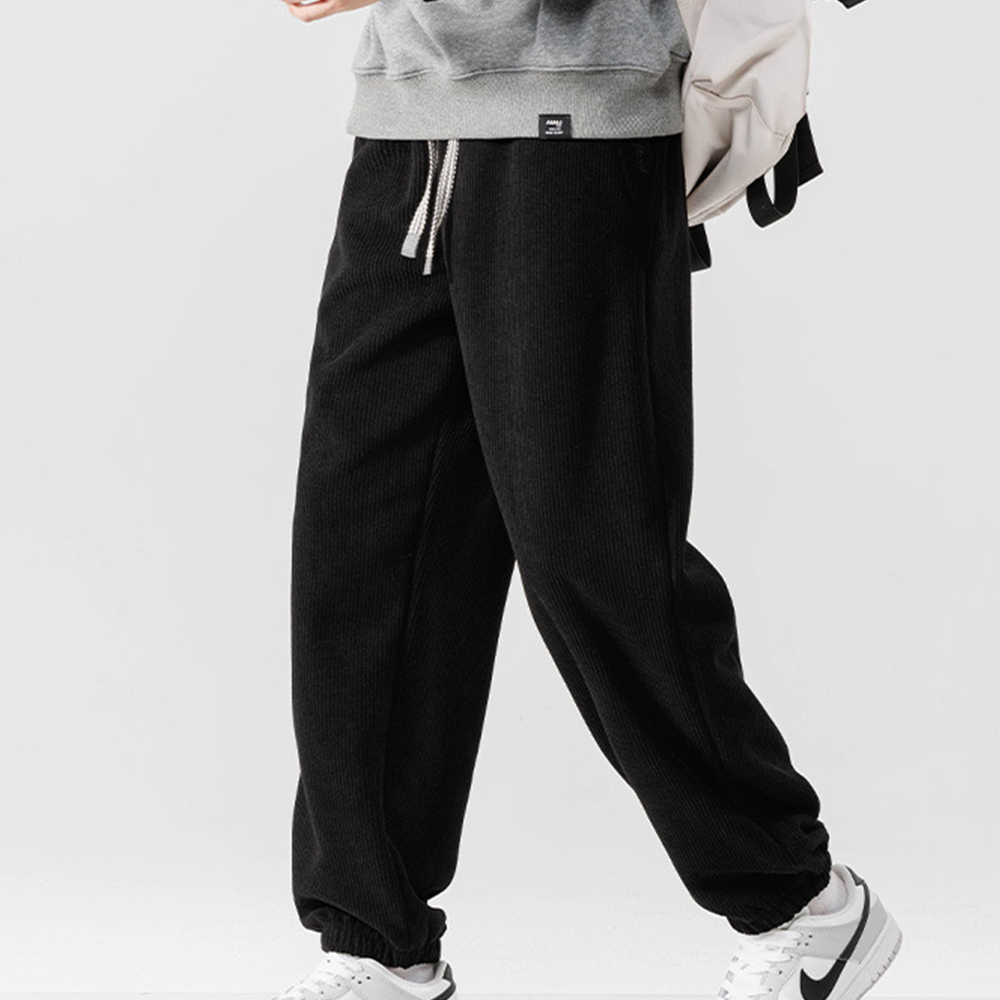 Men's autumn and winter new solid color fashion wide-leg jogger pants Sweatpants