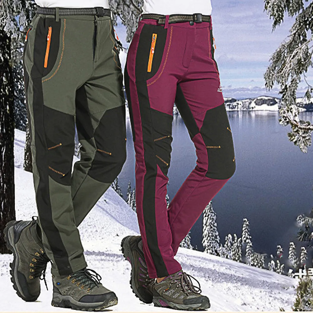 Autumn and winter windproof and waterproof fleece warm assault pants