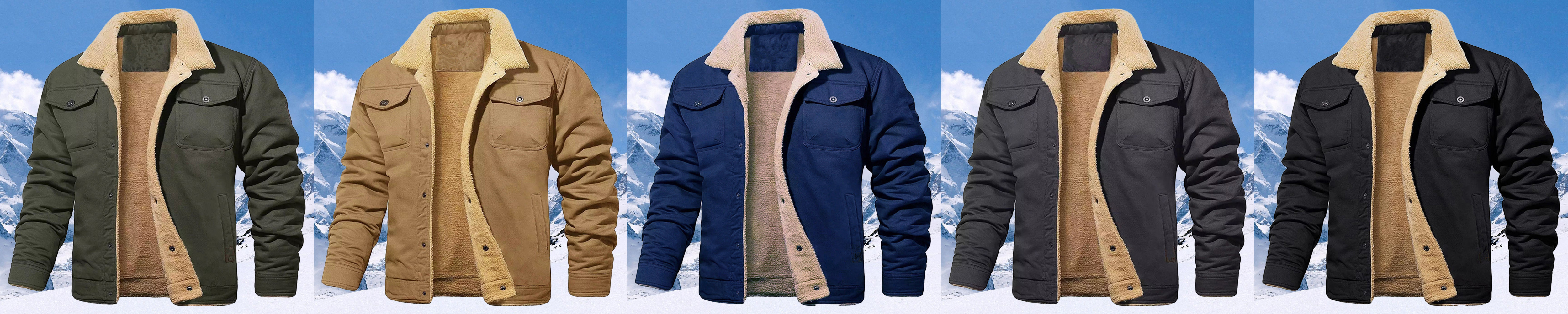 New Men's Plush Thick Lapel Work Jacket