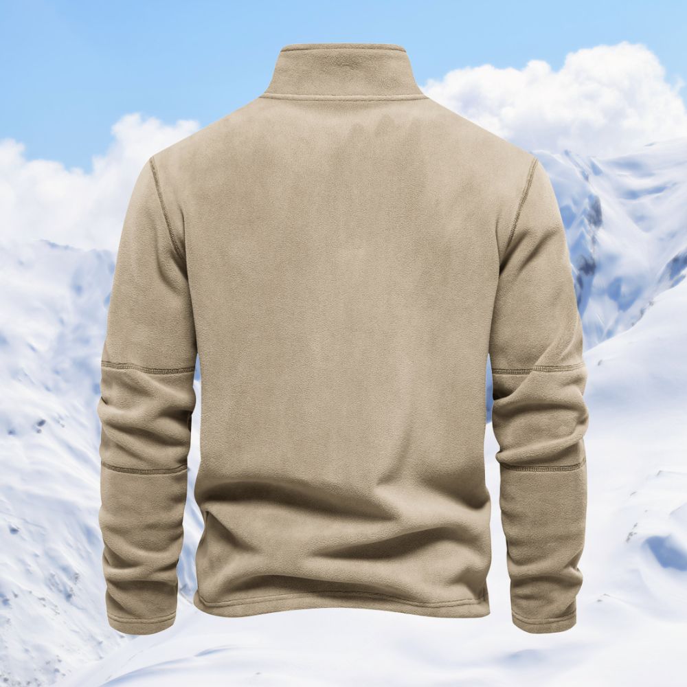 Autumn and winter men's polar fleece half zipper stand collar long sleeve sweatshirt