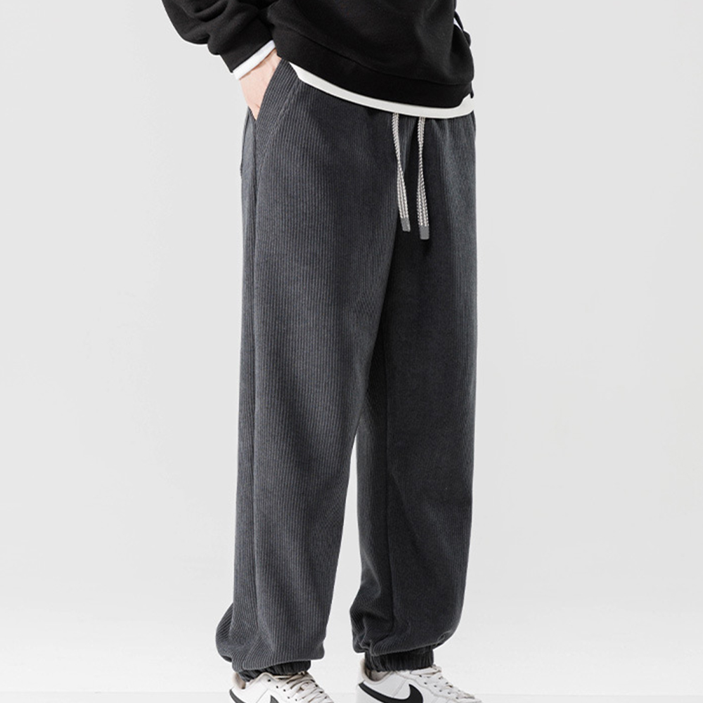 Men's autumn and winter new solid color fashion wide-leg jogger pants Sweatpants