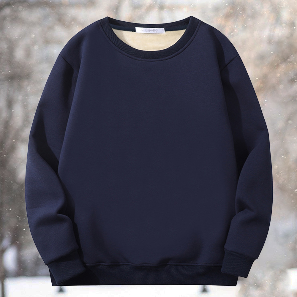Men's multi-color casual thickened round neck sweatshirt