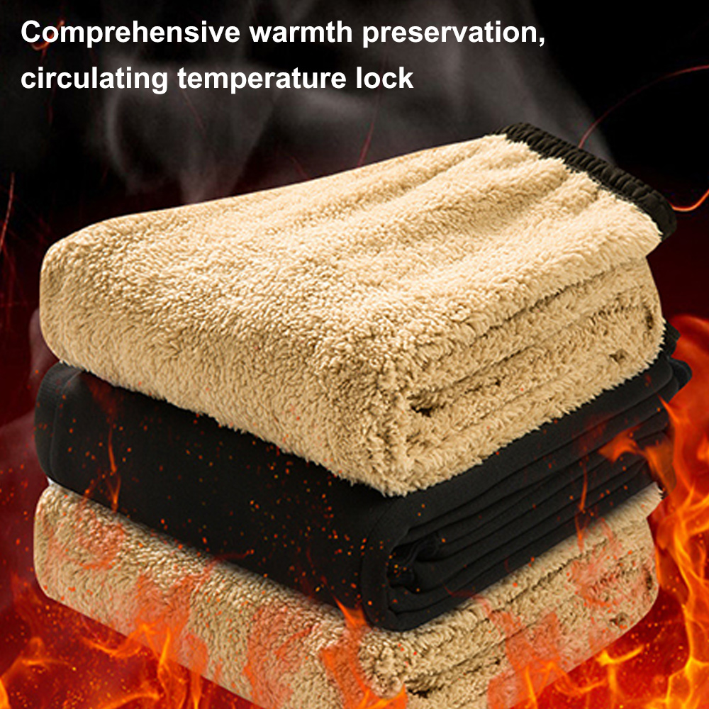 New autumn and winter men's lambswool thickened warm hooded sweatshirt suit