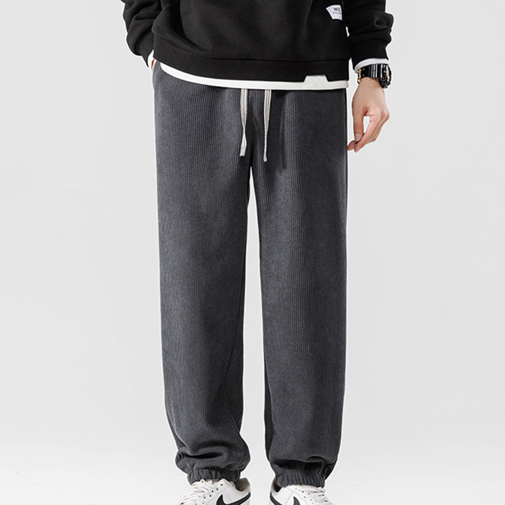Men's autumn and winter new solid color fashion wide-leg jogger pants Sweatpants
