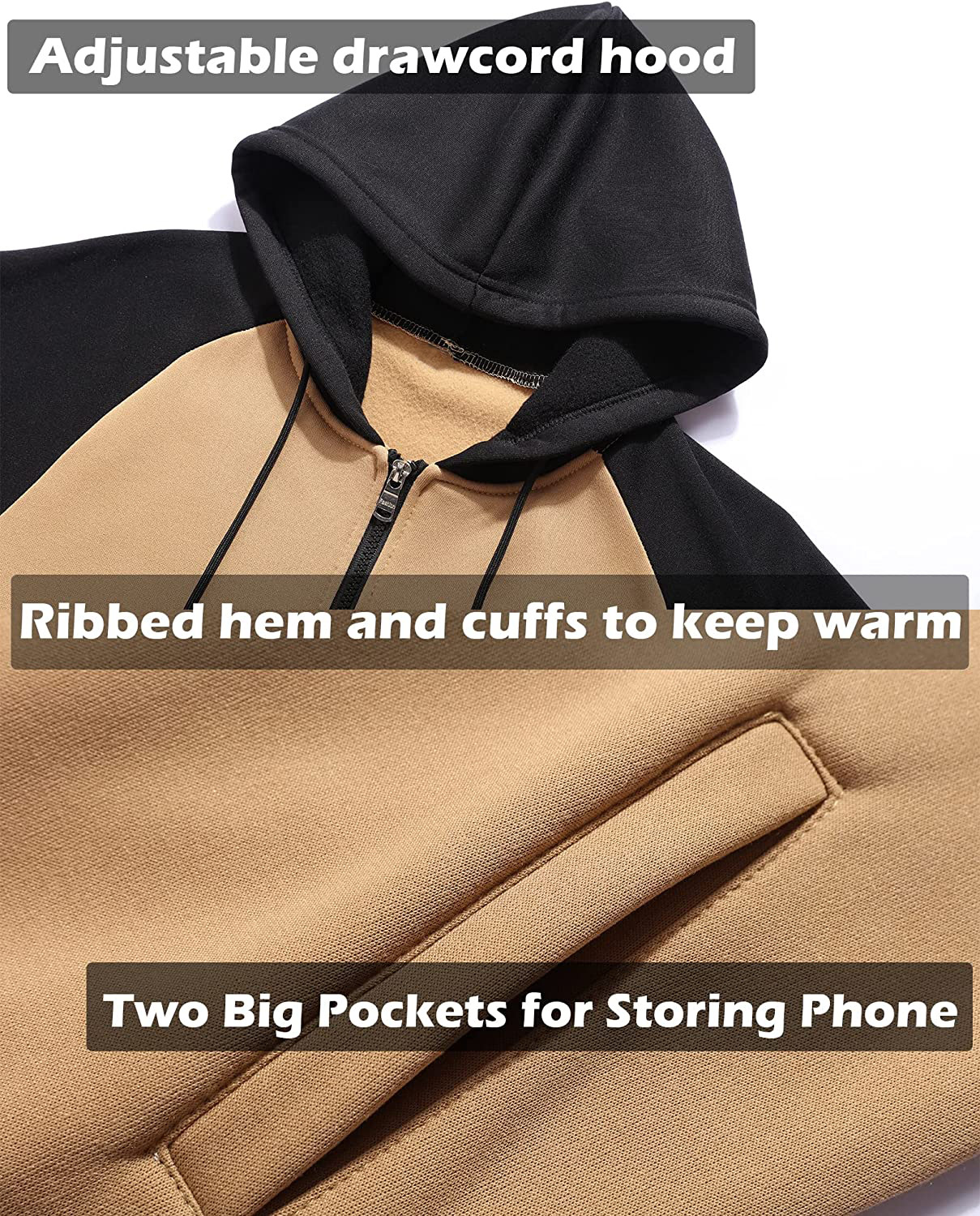 Autumn and Winter Men's Fashionable Color Block Casual Hooded Cardigan Suit