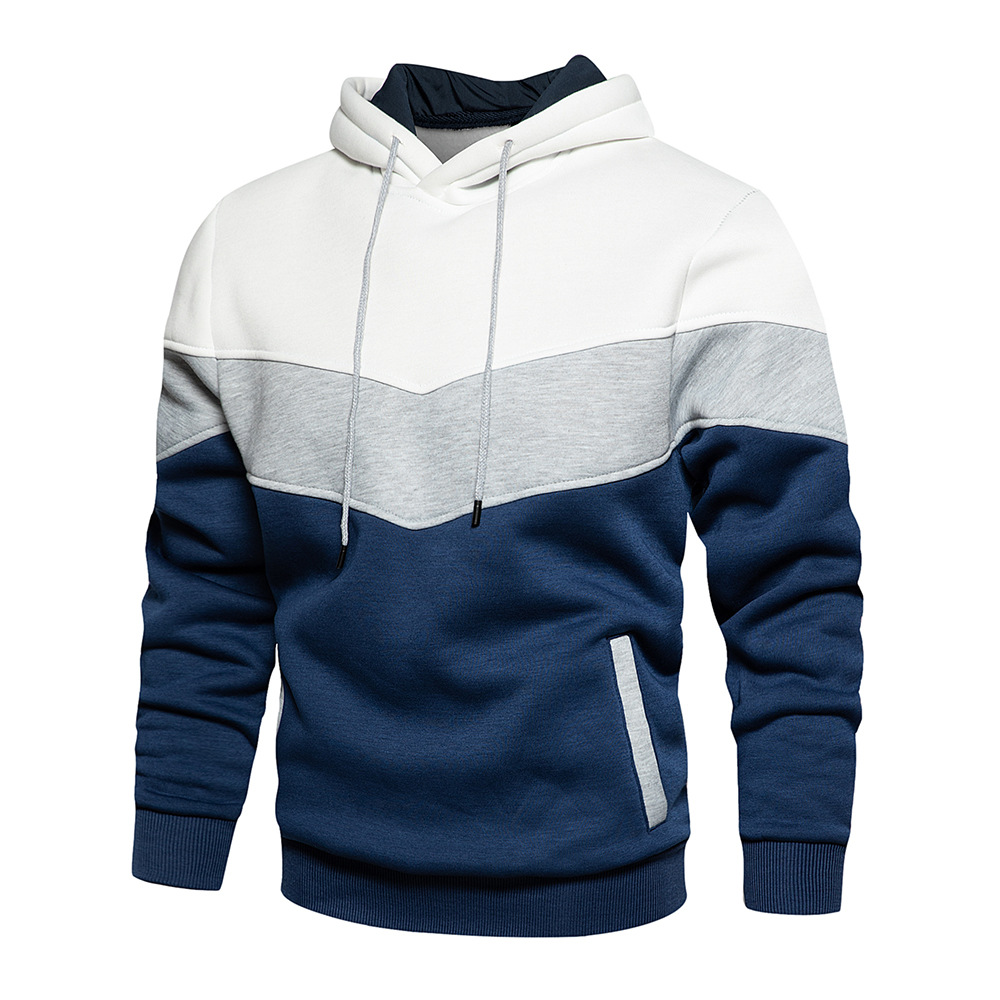 Men's autumn and winter new retro color matching loose large size casual hoodie