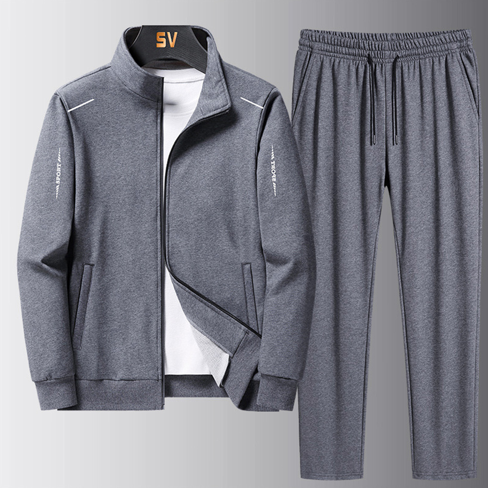Autumn and winter new men's casual sports style fashion jacket long sleeve trousers two-piece suit