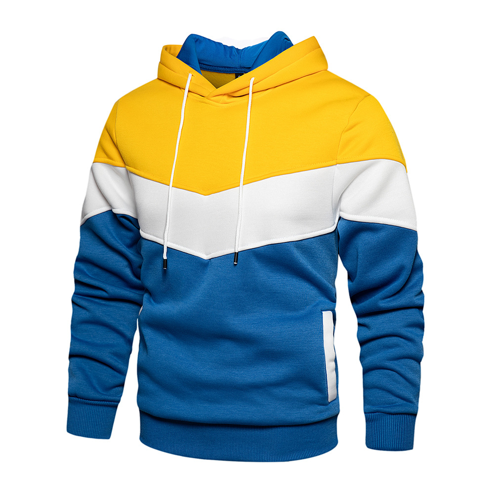 Men's autumn and winter new retro color matching loose large size casual hoodie