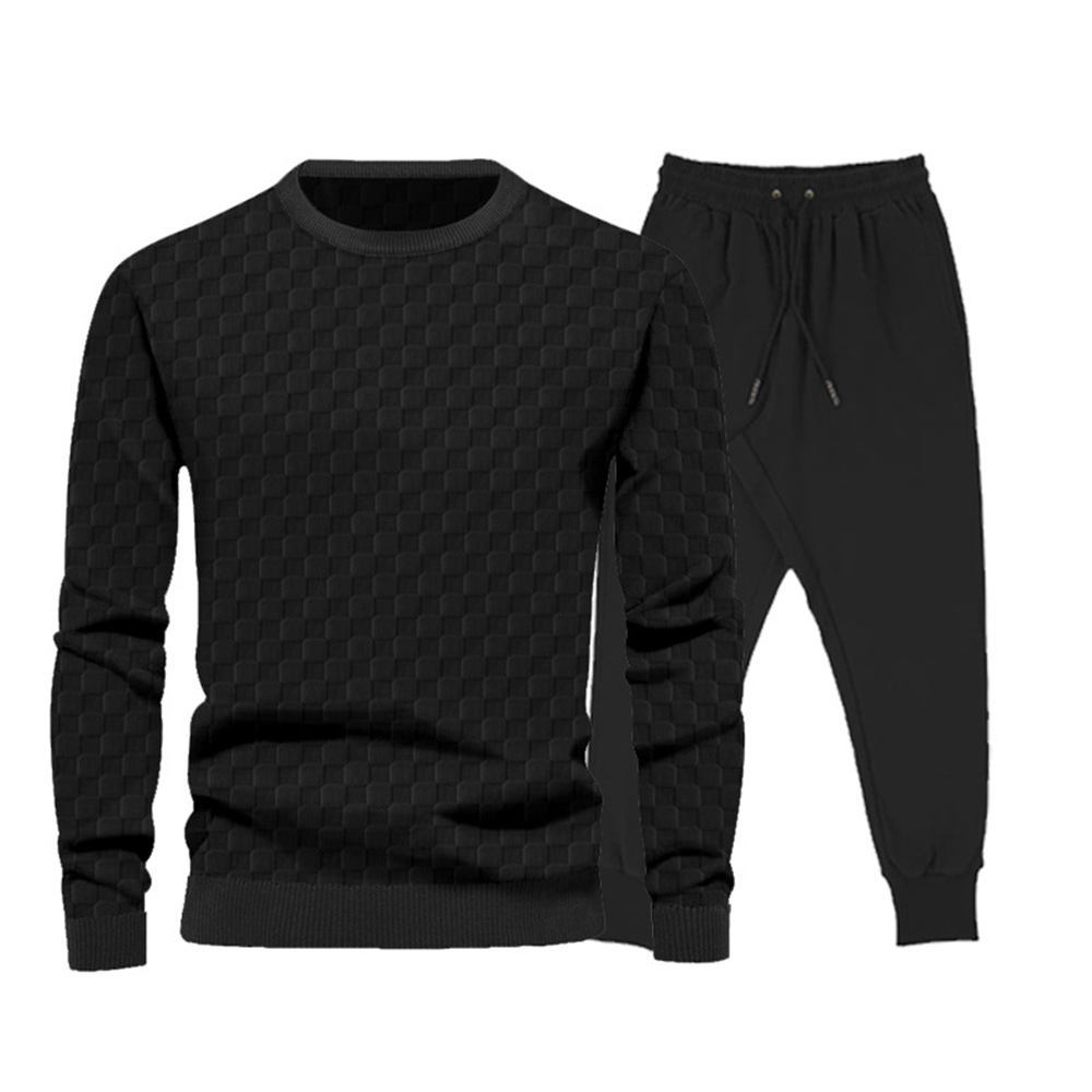 New Men's Round Neck Top and Pants Set for Fall