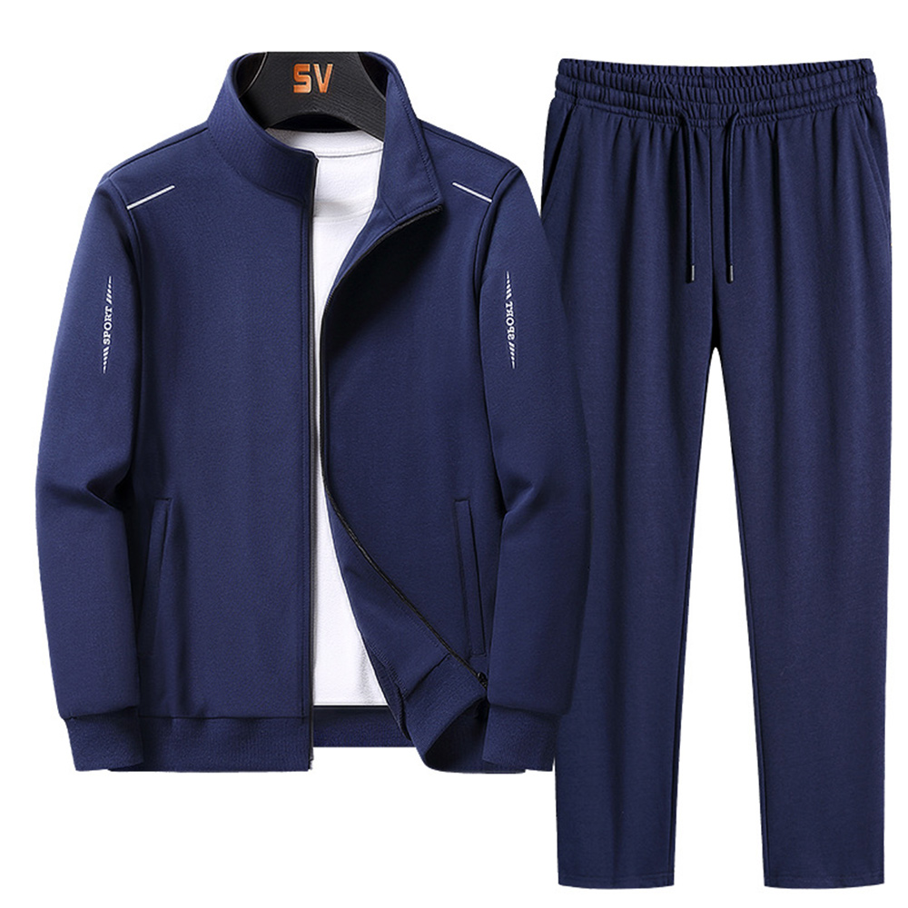 Autumn and winter new men's casual sports style fashion jacket long sleeve trousers two-piece suit