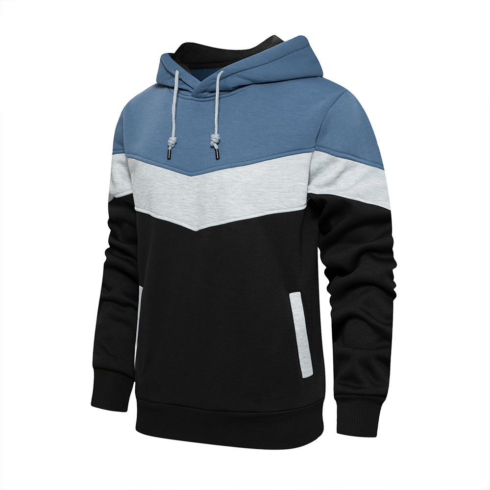 Men's autumn and winter new retro color matching loose large size casual hoodie