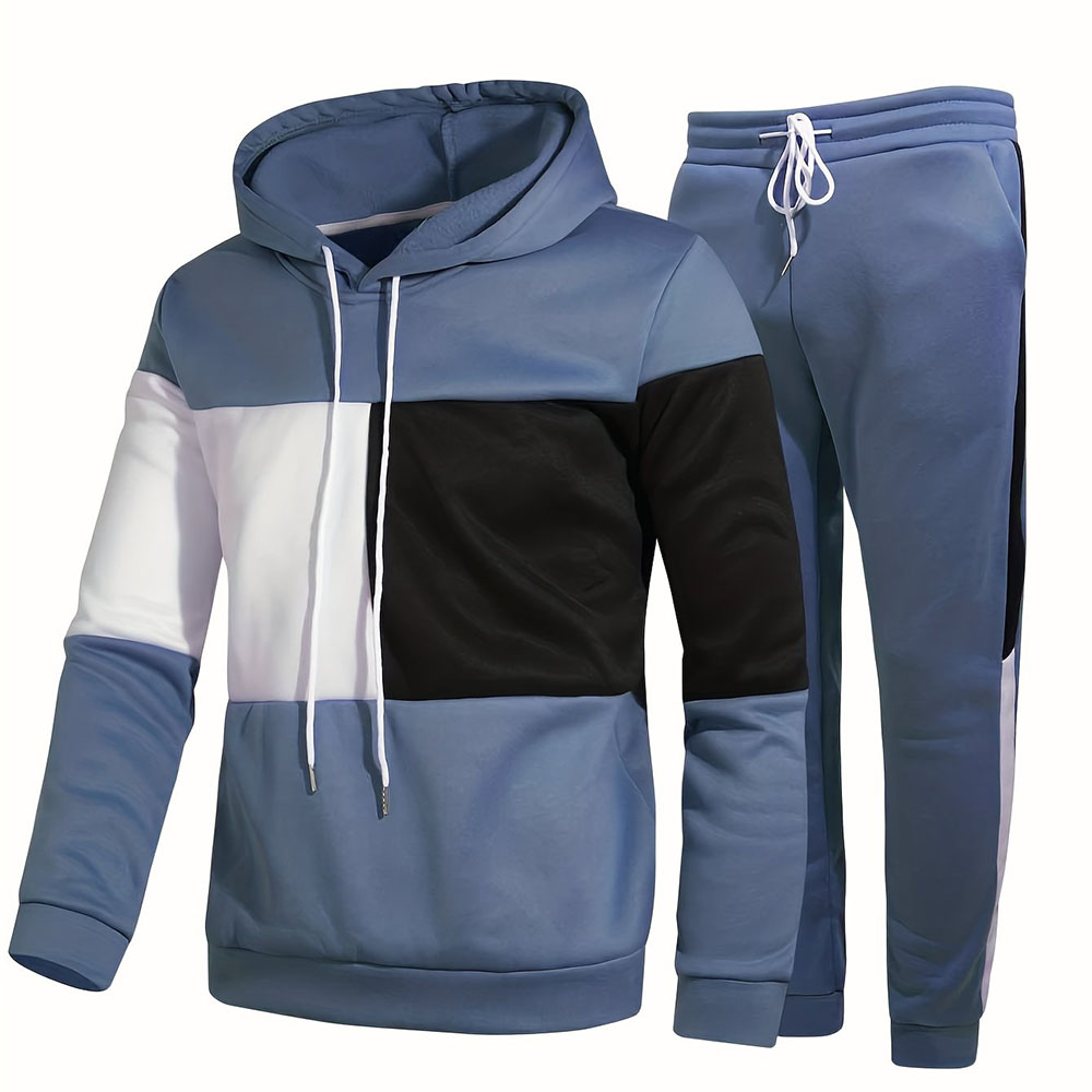 New autumn and winter men's hooded sweatshirt and trousers two-piece set