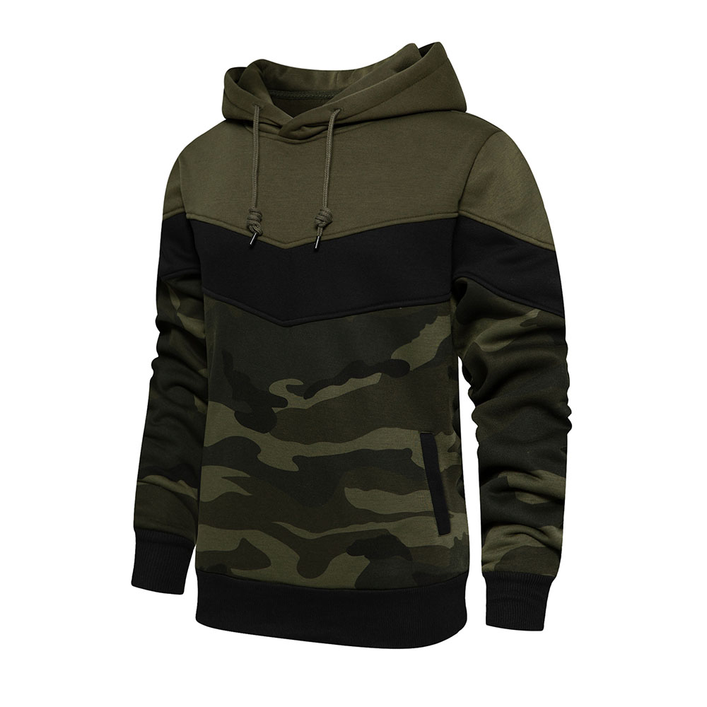 Men's autumn and winter new retro color matching loose large size casual hoodie