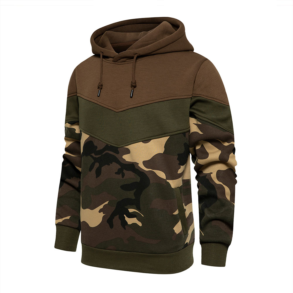 Men's autumn and winter new retro color matching loose large size casual hoodie