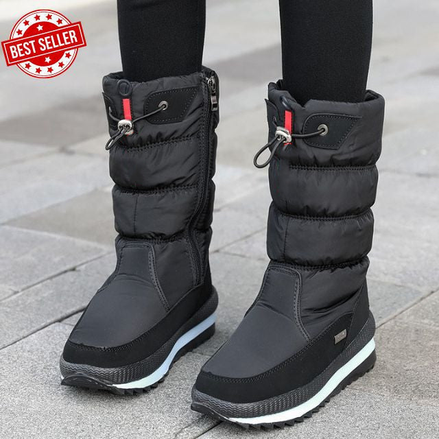 Women's premium waterproof, non-slip faux fur snow boots