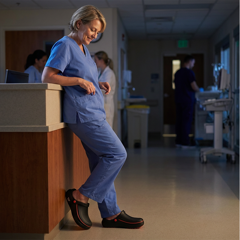 Non-slip kitchen & work shoes – water- & oil-resistant, breathable & comfortable; ideal for chefs, doctors & healthcare workers 🏥✨