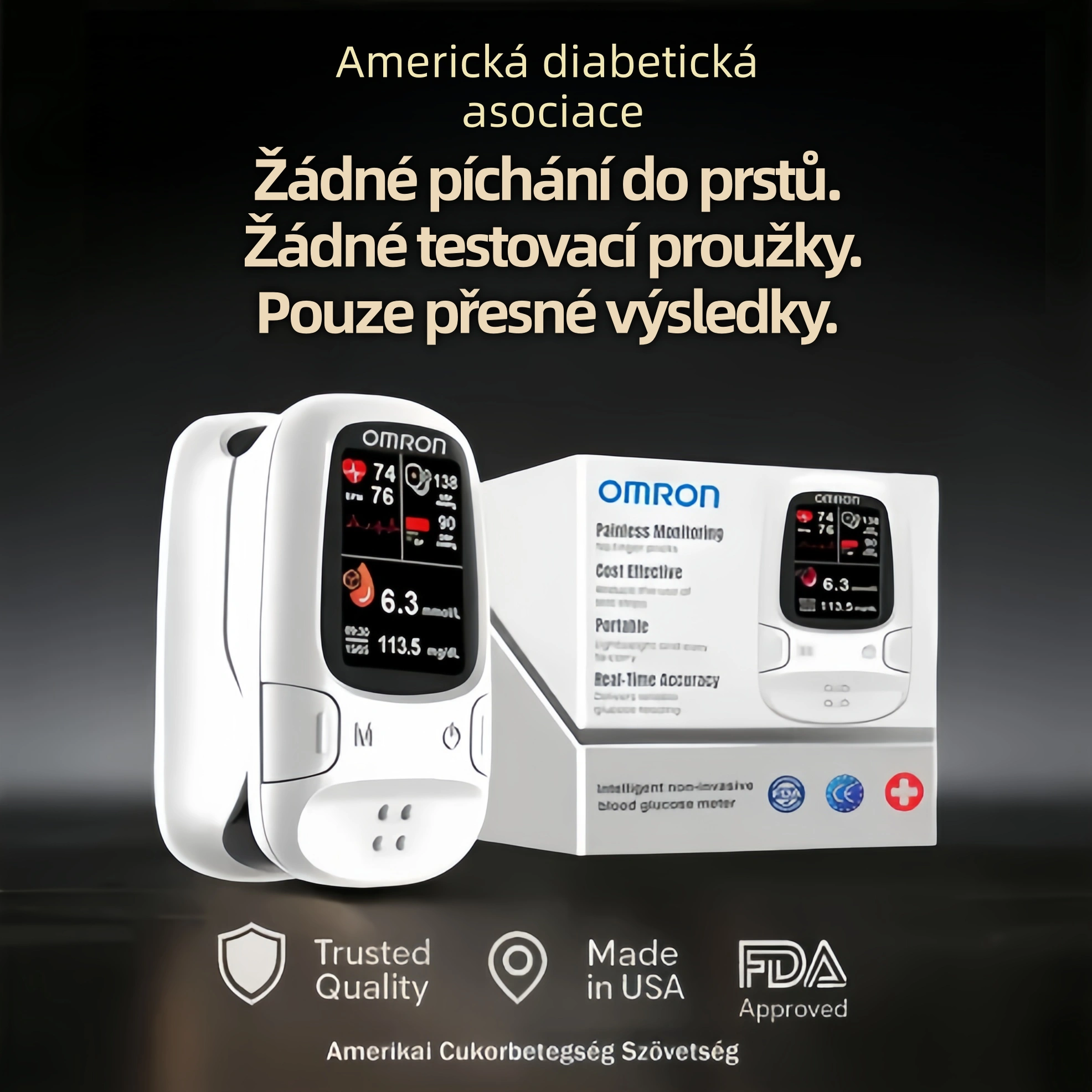 Omron™ představuje nově uvedený neinvazivní chytrý glukometr pro měření hladiny glukózy v krvi 🔥Vyrobeno v USA🔥
