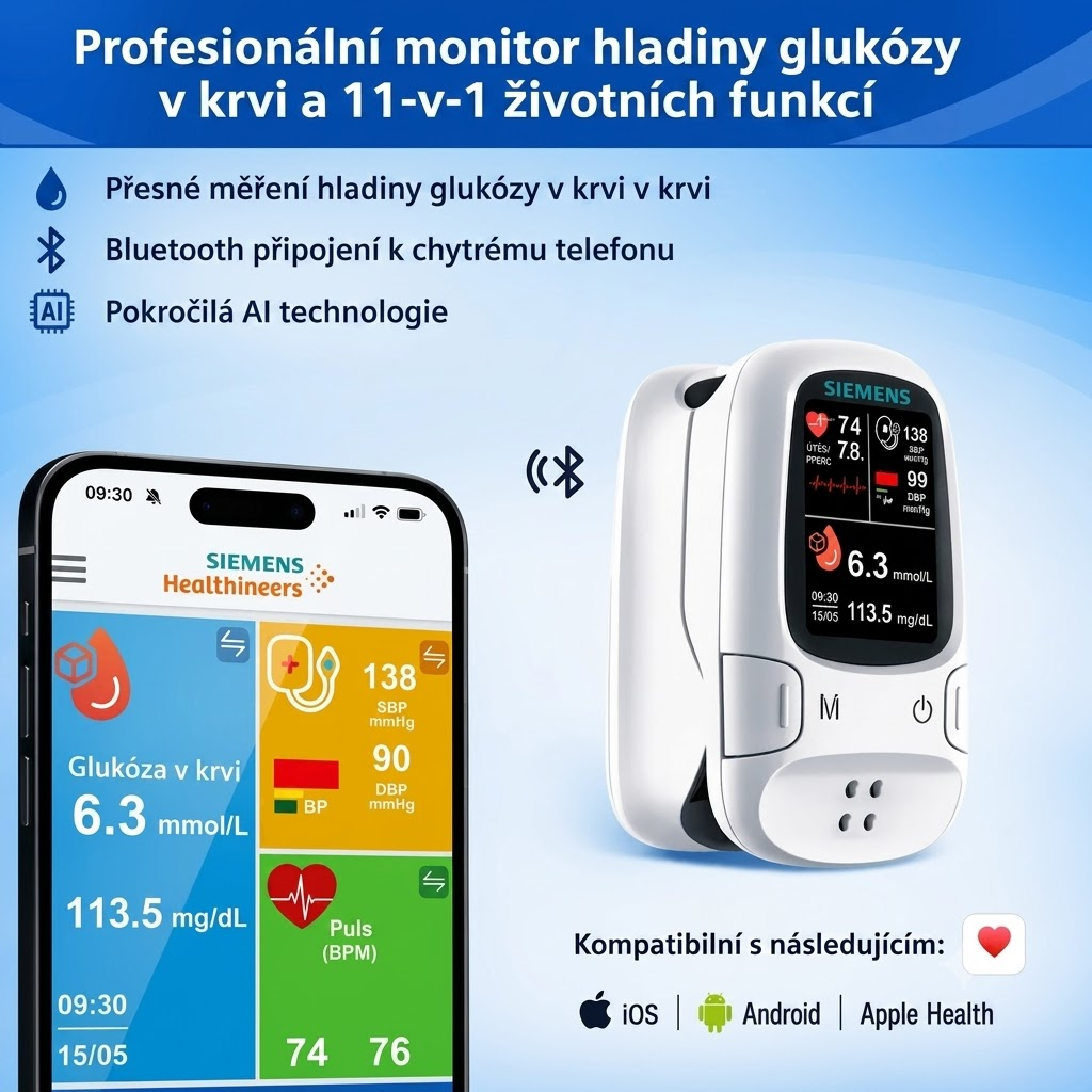 🩸 Neinvazivní glukometr Siemens | Bezbolestné monitorování glykémie doma 📊