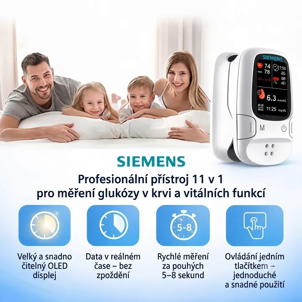 🩸 Neinvazivní glukometr Siemens | Bezbolestné monitorování glykémie doma 📊