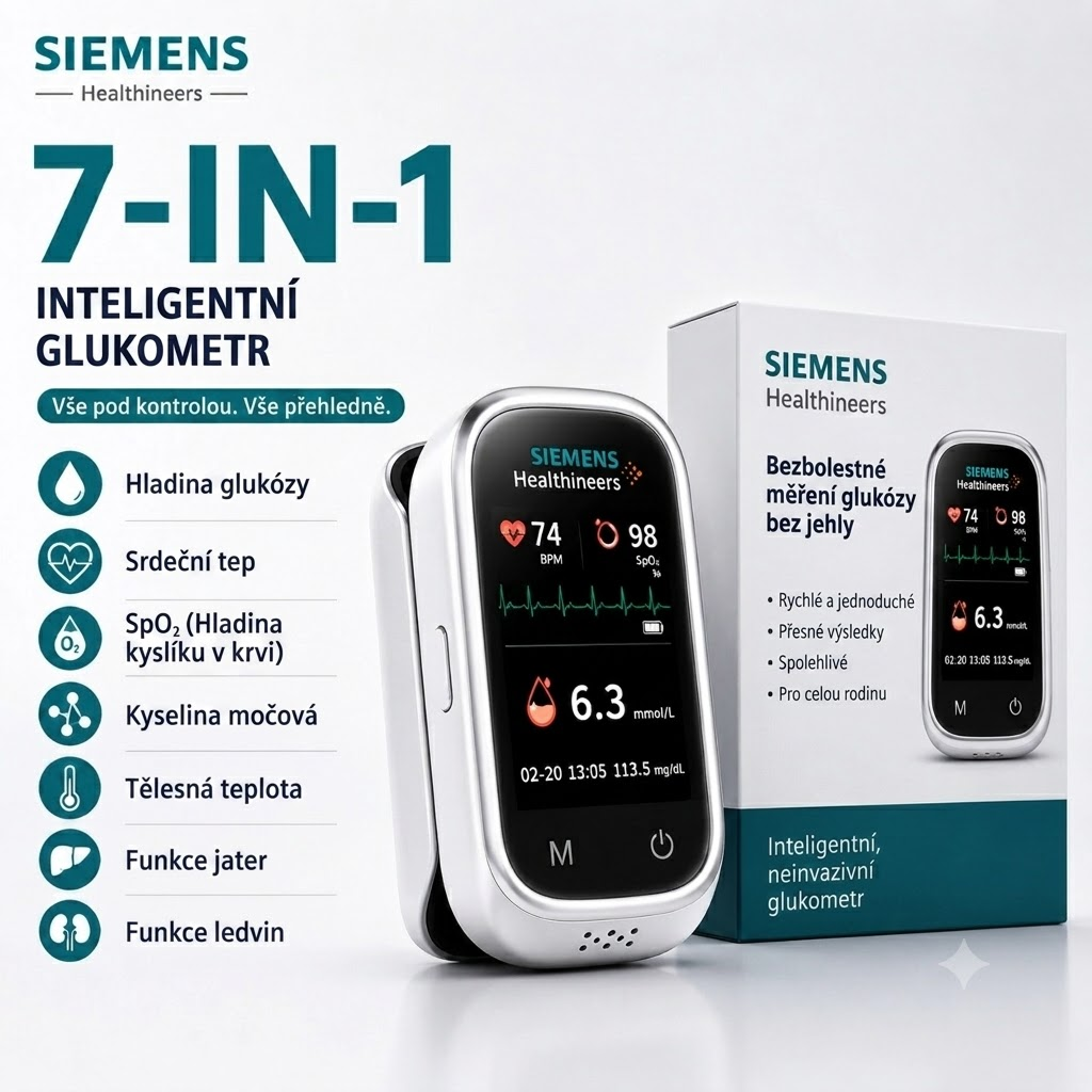 🩸 Siemens™ 11v1 bezbolestný glukometr bez píchání • Bez testovacích proužků • Výsledky za pouhých 5 sekund