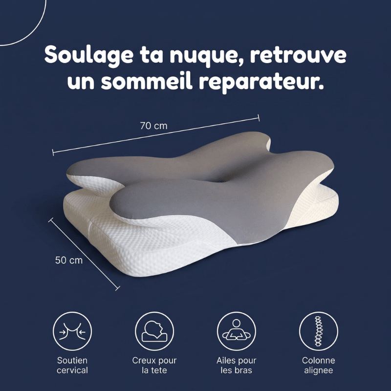 【CoolingPillow】VIPfree™ Pro 2.0 Cooling Ergonomic Durable Memory Foam Cervical Neck Pillow, Supportive Head Cushion for Shoulder Pain Relief, Neck Care, Pillows for Sleeping, Cooling Bedding Bed Accessory