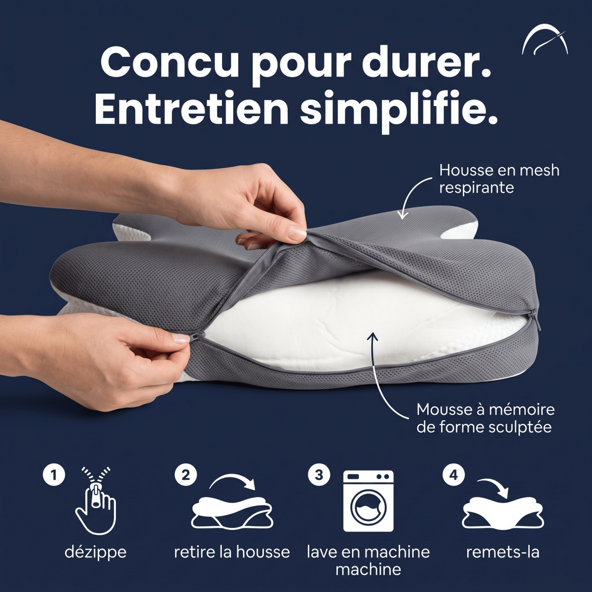 【CoolingPillow】VIPfree™ Pro 2.0 Cooling Ergonomic Durable Memory Foam Cervical Neck Pillow, Supportive Head Cushion for Shoulder Pain Relief, Neck Care, Pillows for Sleeping, Cooling Bedding Bed Accessory