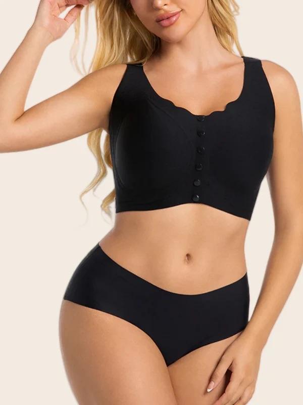 Soft Intention Plus Size Wireless Front-Close Comfort Jelly Bra with Easy Clasp Closure & Seamless Fit for Everyday Wear Smooth Push-Up Cleavage Stretch Built-in Jumpsuit minimizer bra everyday bra bing yog 36 ddd comfortable