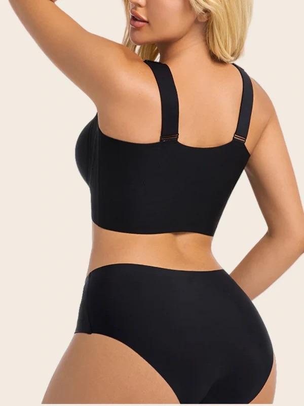 Soft Intention Plus Size Wireless Front-Close Comfort Jelly Bra with Easy Clasp Closure & Seamless Fit for Everyday Wear Smooth Push-Up Cleavage Stretch Built-in Jumpsuit minimizer bra everyday bra bing yog 36 ddd comfortable