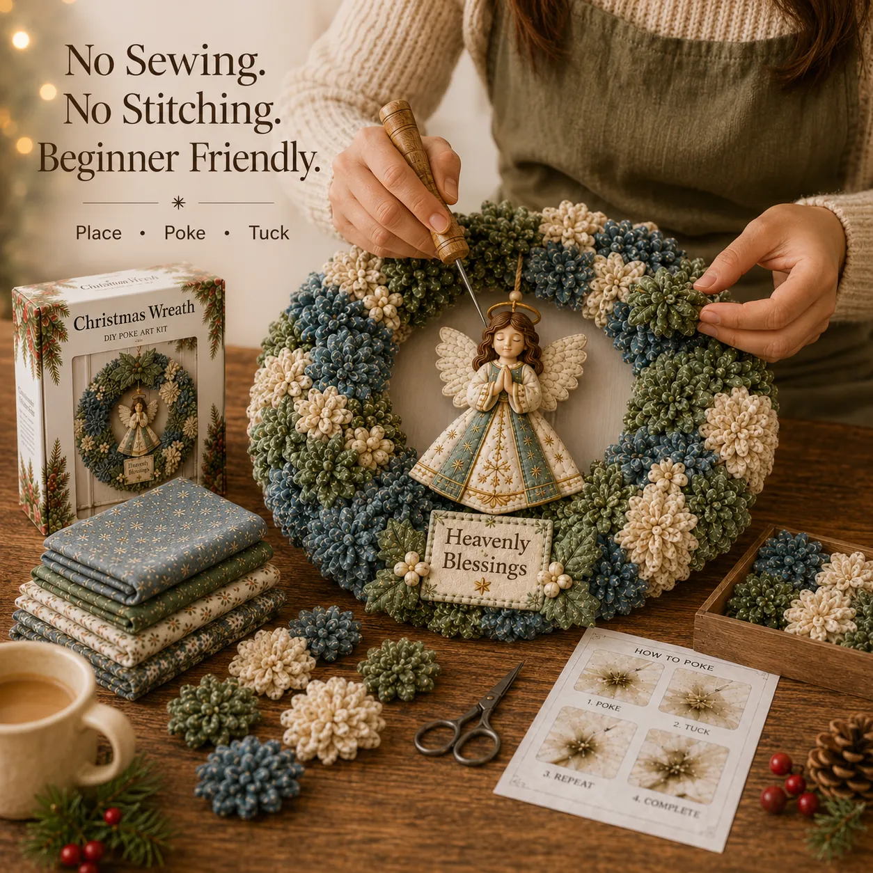 3D Fabric Poke Wreath DIY Kit - Product Image 10