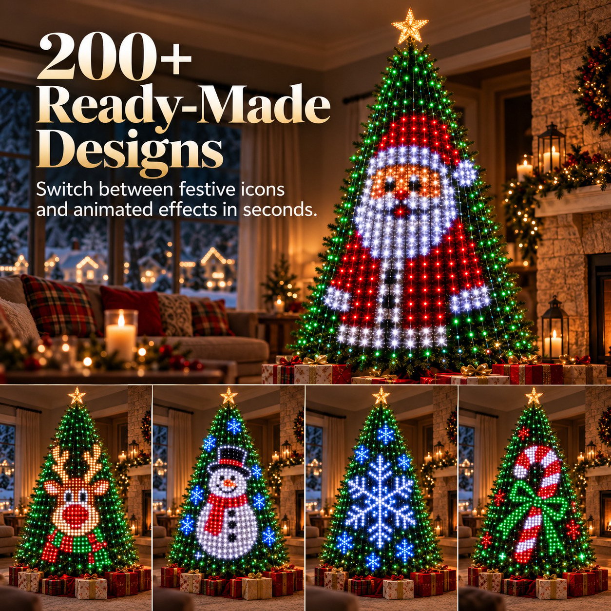More than 200 festive smart Christmas light designs
