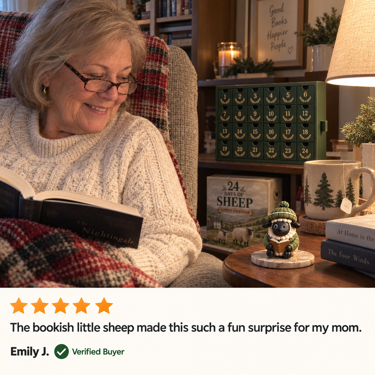 Customer bookish sheep scene