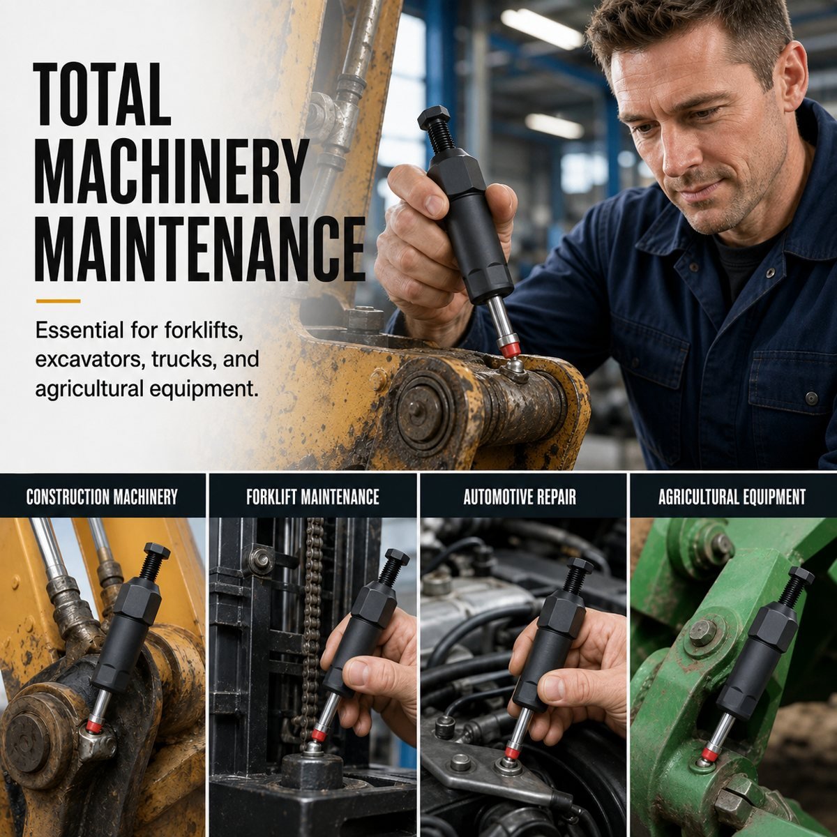 Heavy equipment application collage