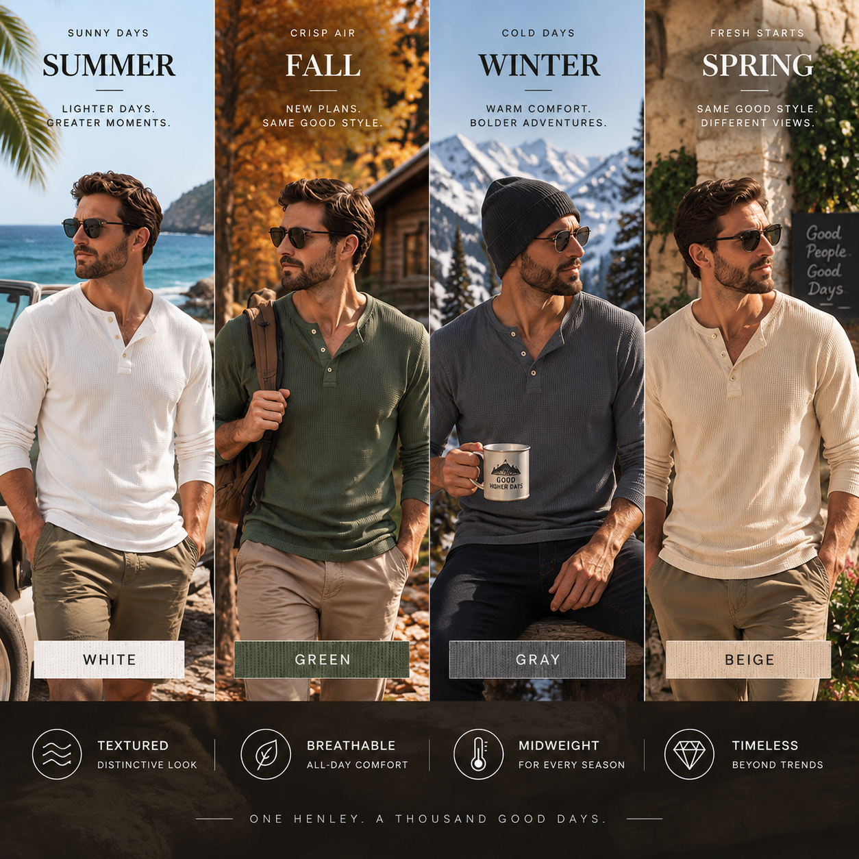 ⏰LAST DAY 60% OFF - MEN’S VINTAGE LONG SLEEVE HENLEY