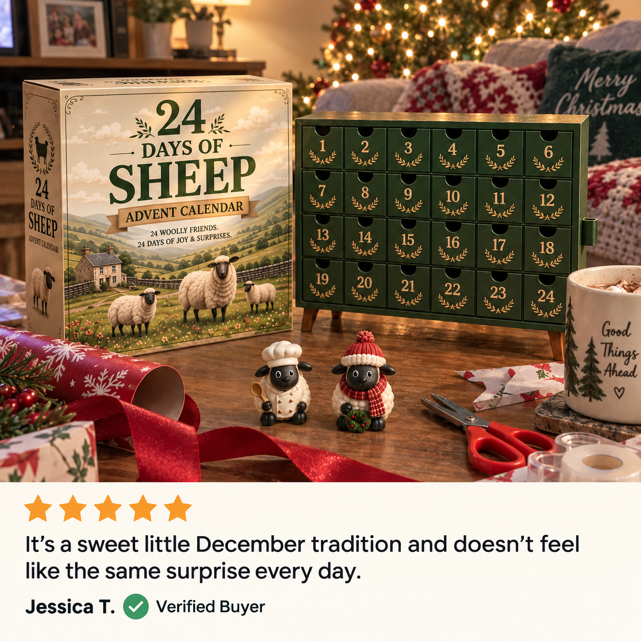 Customer sheep advent calendar setup