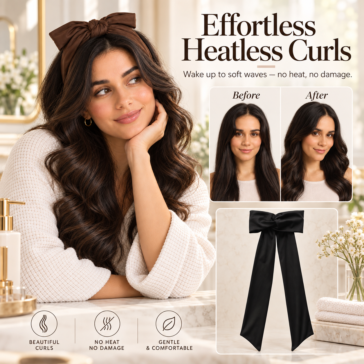 🎀 2-IN-1 HEATLESS CURLING BOW HEADBAND